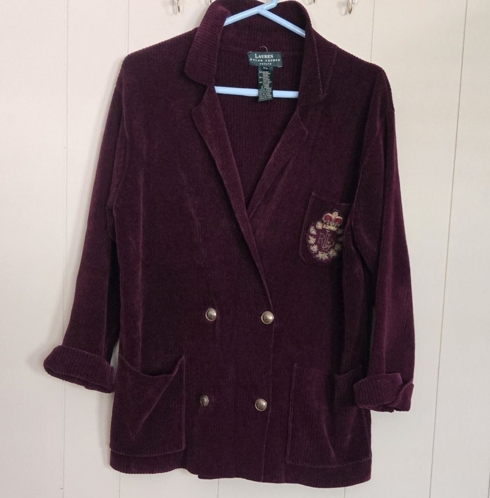 VTG Lauren Ralph Lauren Corduroy Coat/Jacket/Blazer Size S/P Long Sleeve Unisex - Picture 2 of 10